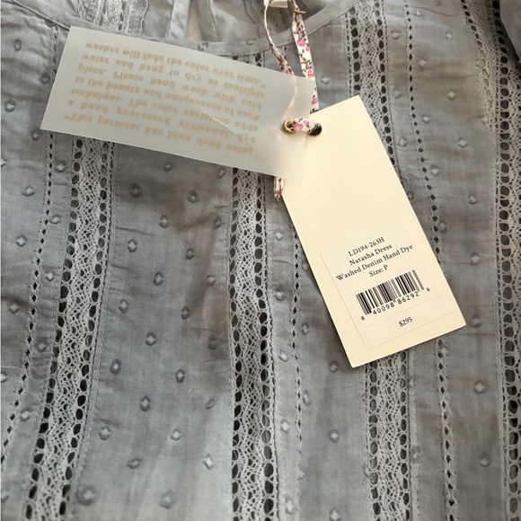 Loveshack Fancy NWT Natasha mini dress size P in washed denim color - Picture 2 of 7